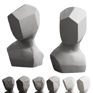 3D 338 interior sculptures 14 abstract head artwork P03