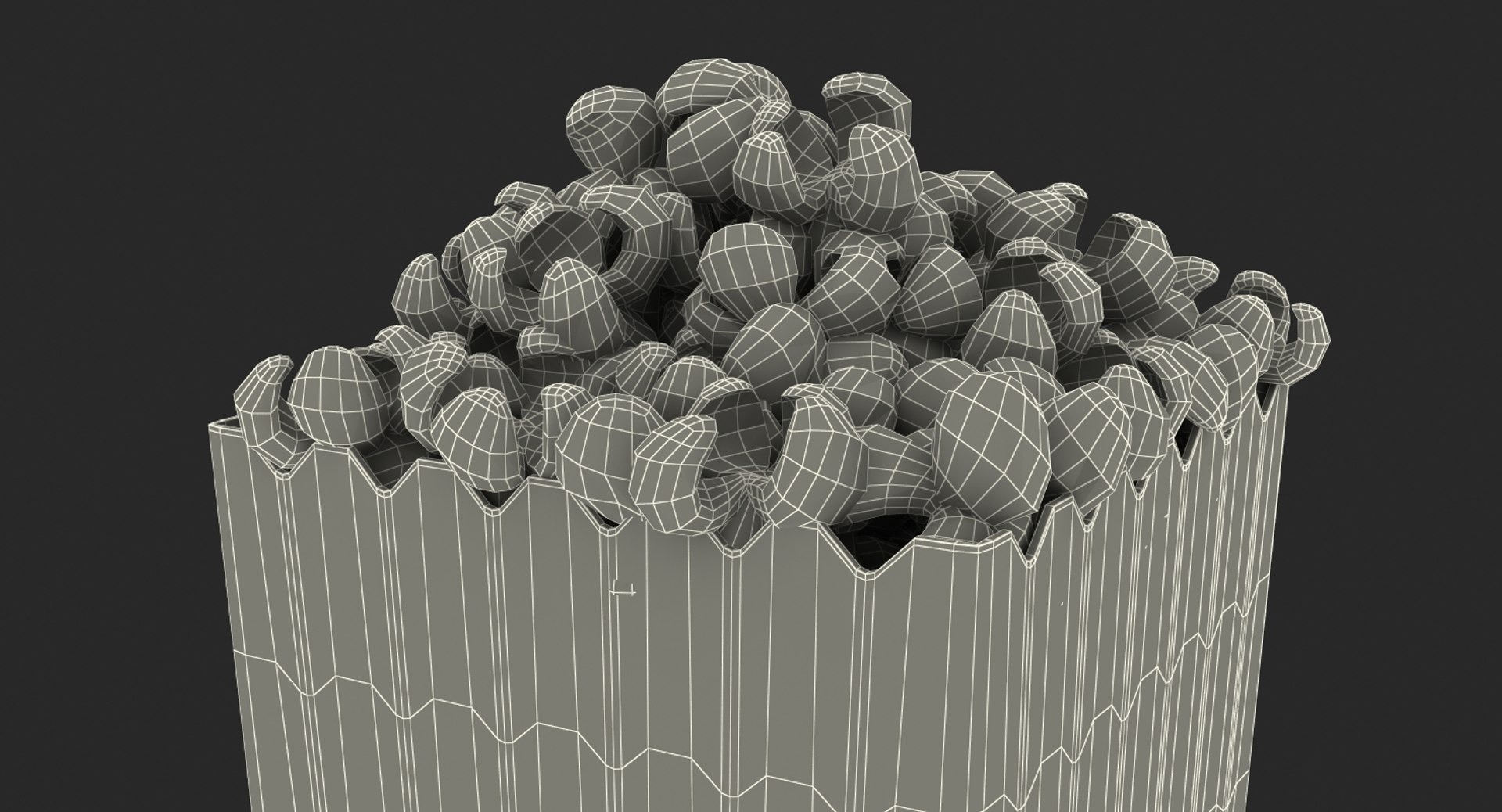 Paper Popcorn Container Popped 3D Model - TurboSquid 1410123