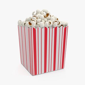 paper popcorn container popped 3D model