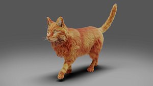 Fur Cat Yellow V3 Rigged