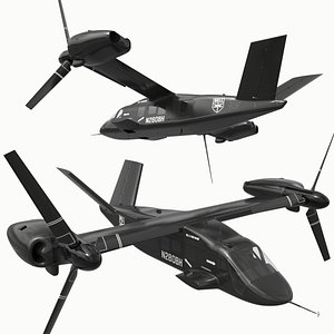 Bell V-280 Valor Tiltrotor Aircraft Black in Flying