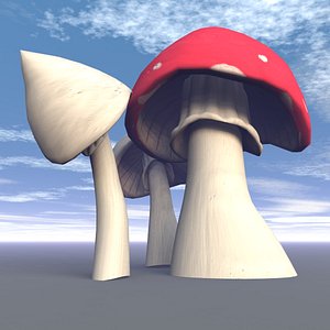 3d fantasy toadstools model