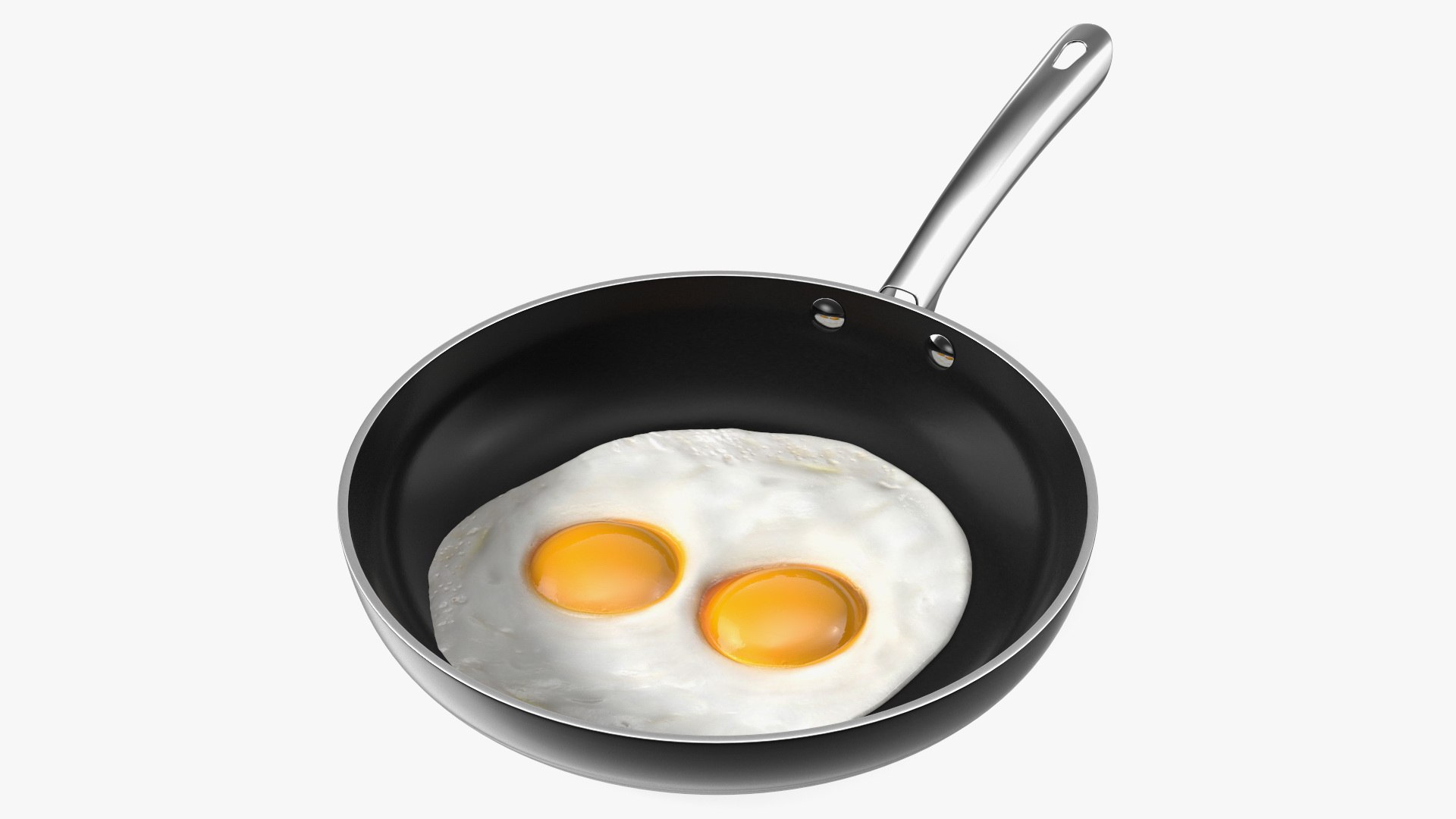 Fried Eggs in a Pan 3D model preview