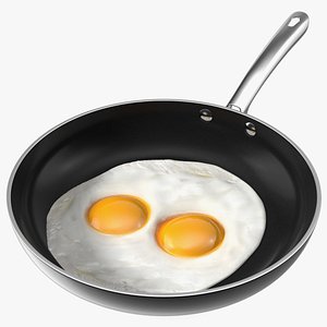 Fried Eggs in a Pan 3D model