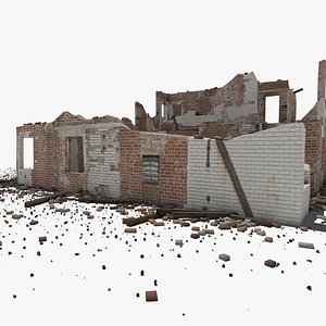 ruined house building model