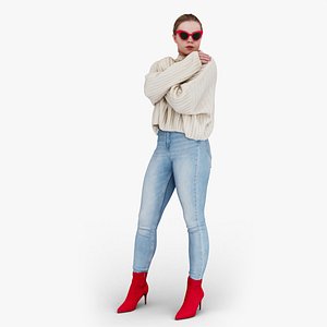 Chilly Days Vibrant Chic Standing Girl model