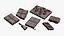 Dark Broken Nut Chocolate Pieces on Foil Sheet
