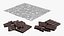 Dark Broken Nut Chocolate Pieces on Foil Sheet