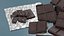 Dark Broken Nut Chocolate Pieces on Foil Sheet