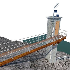 3d river gauge station model