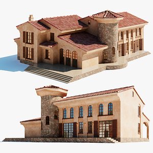 3D villa colonial model