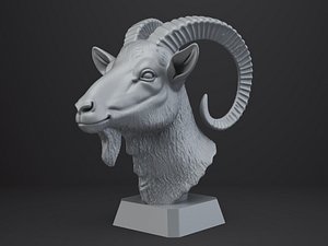 Goat Bust - Animal Figurine