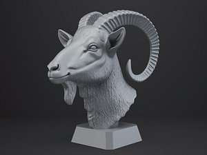 Goat Bust - Animal Figurine