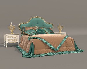 Classic European style Bed set 61 3D model