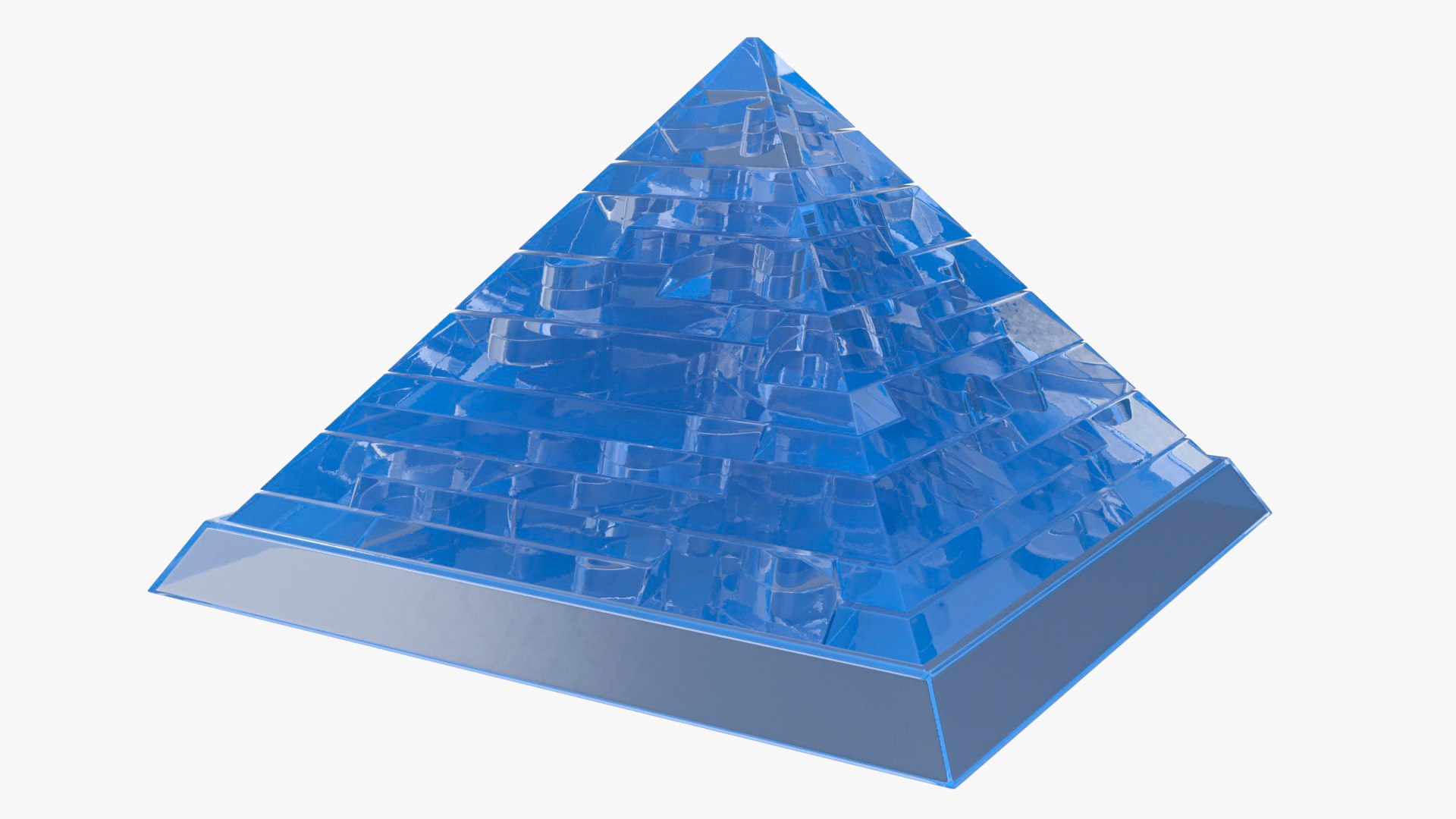 Crystal Pyramid Puzzle Blue 3D model preview