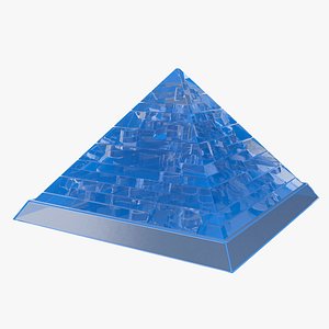 Crystal Pyramid Puzzle Blue 3D