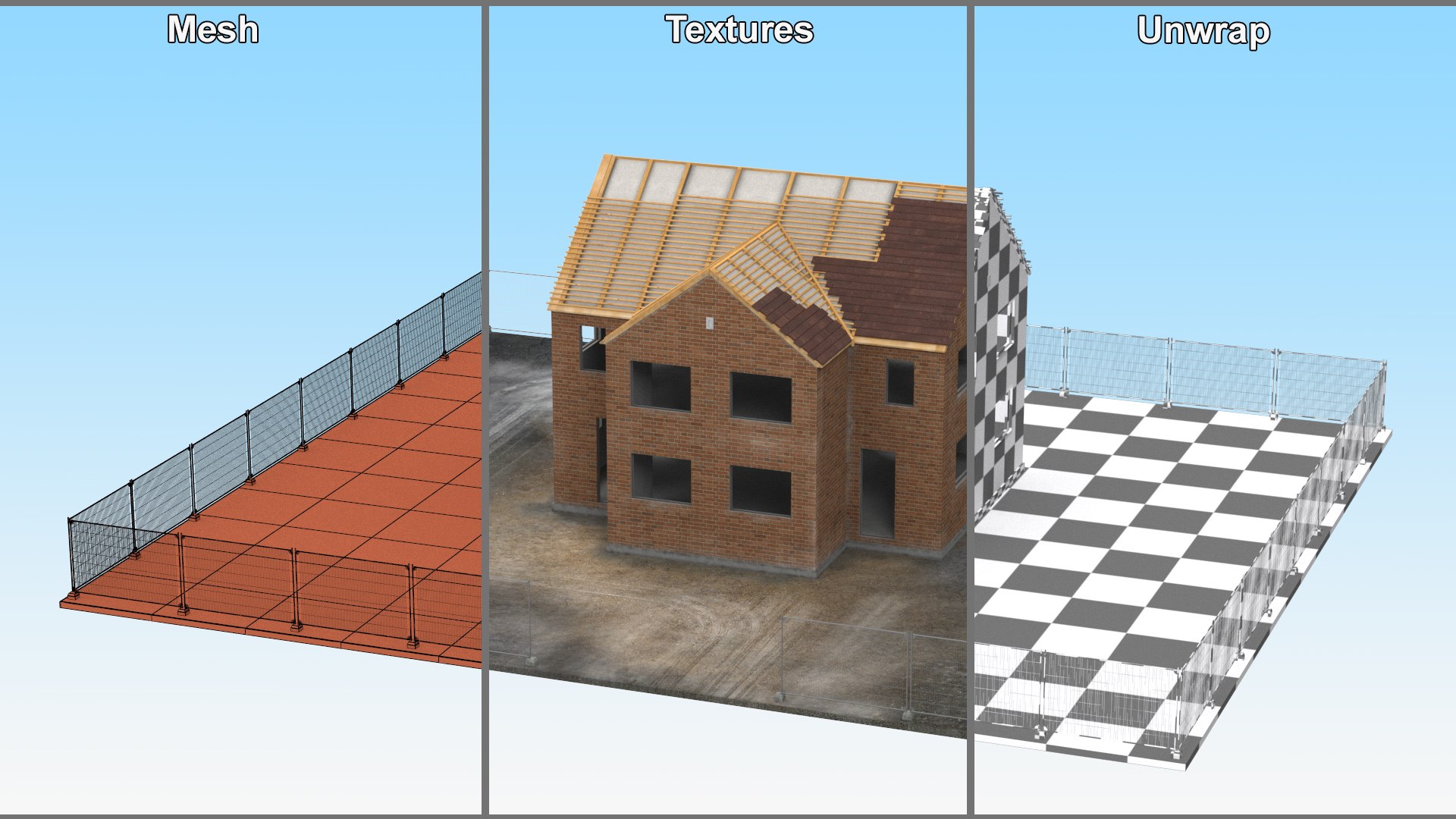 Unfinished Brick House Construction 3D - TurboSquid 2279345