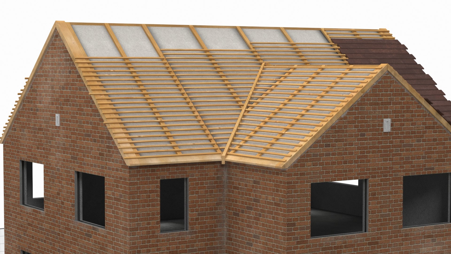 Unfinished Brick House Construction 3D - TurboSquid 2279345