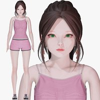 Casual clothes 0030 - Rig - Unreal - Unity - Blender - Animated - Realistic Female Character