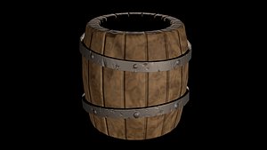 Stylized Barrel Low-Poly