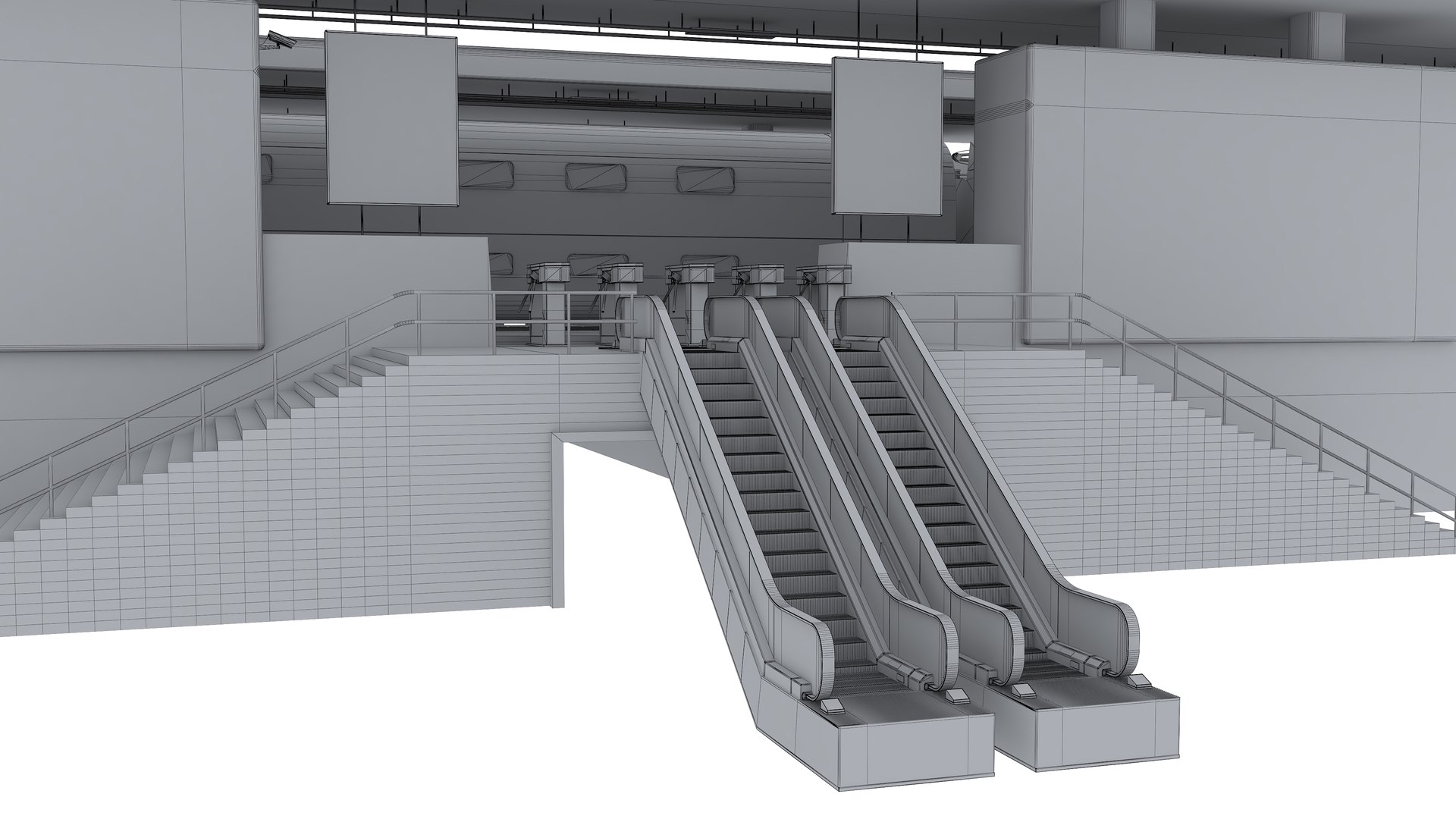 Train Station And Passenger Train 3D - TurboSquid 2233950