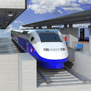 Train Station and Passenger Train