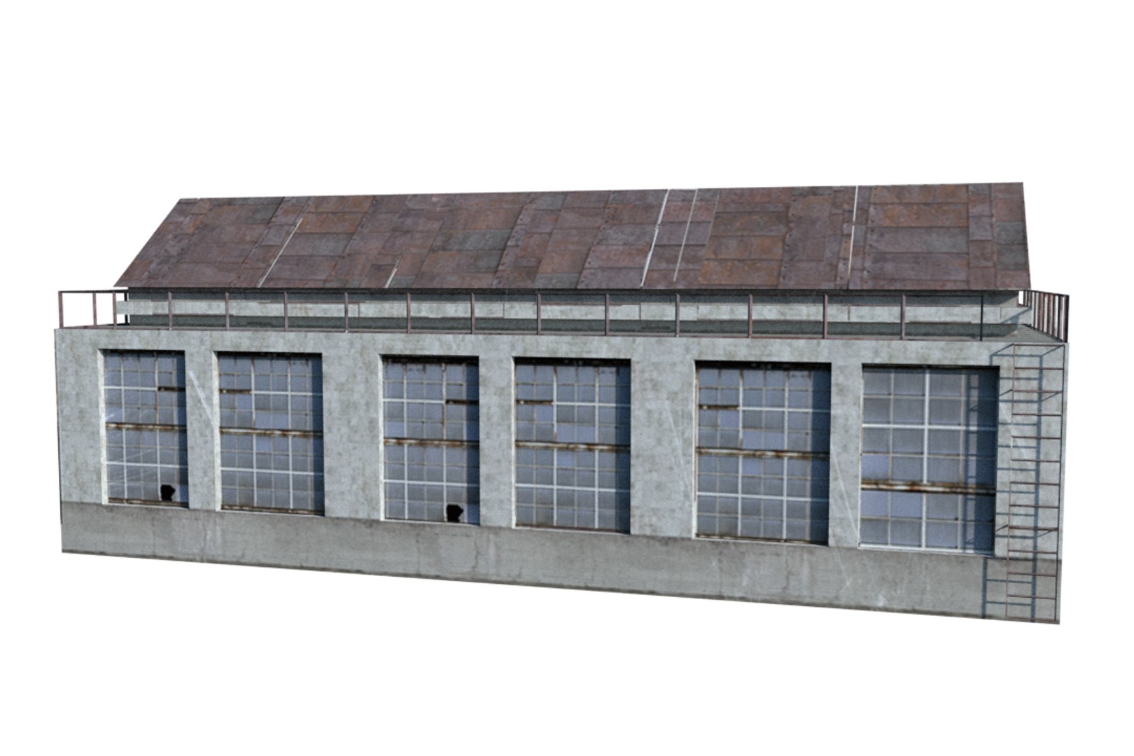 3d ruin warehouse house model