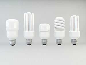 energy efficient cfl light bulbs 3d model