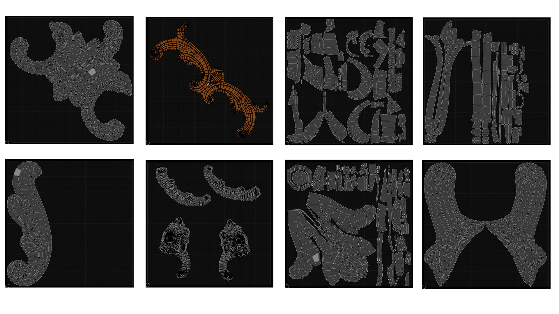 20 Wall Decorative Carving Elements Model - TurboSquid 2166282