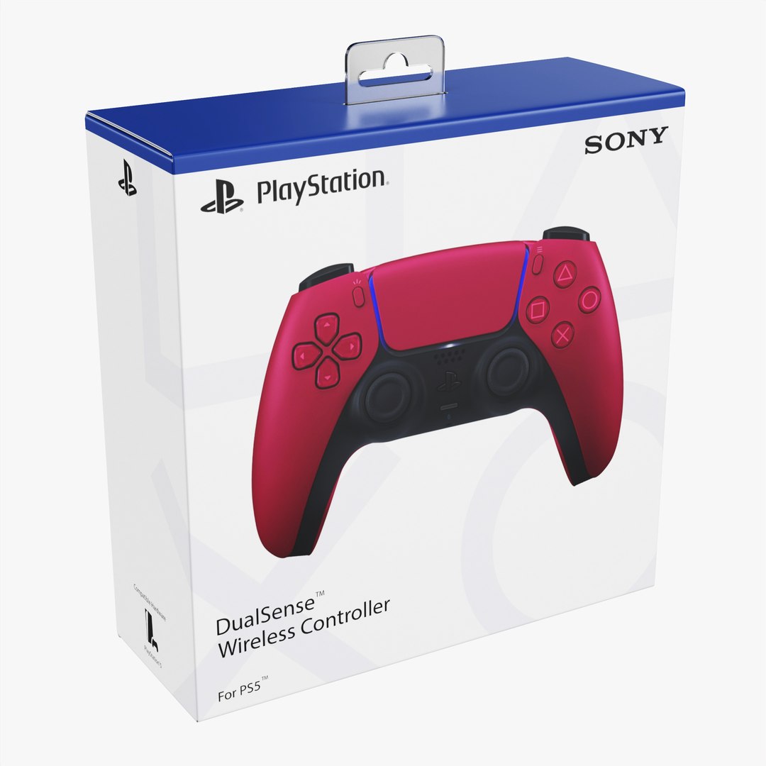 Sony Playstation 5 Dualsense Controller Cosmic Red Cardboard Box 3d 