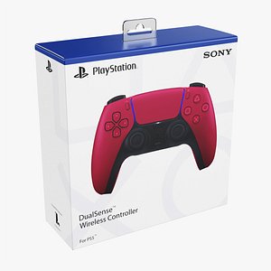 Sony Playstation 5 dualsense controller cosmic red cardboard box 3D model