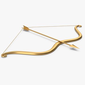 3D Gold Arrow And Bow