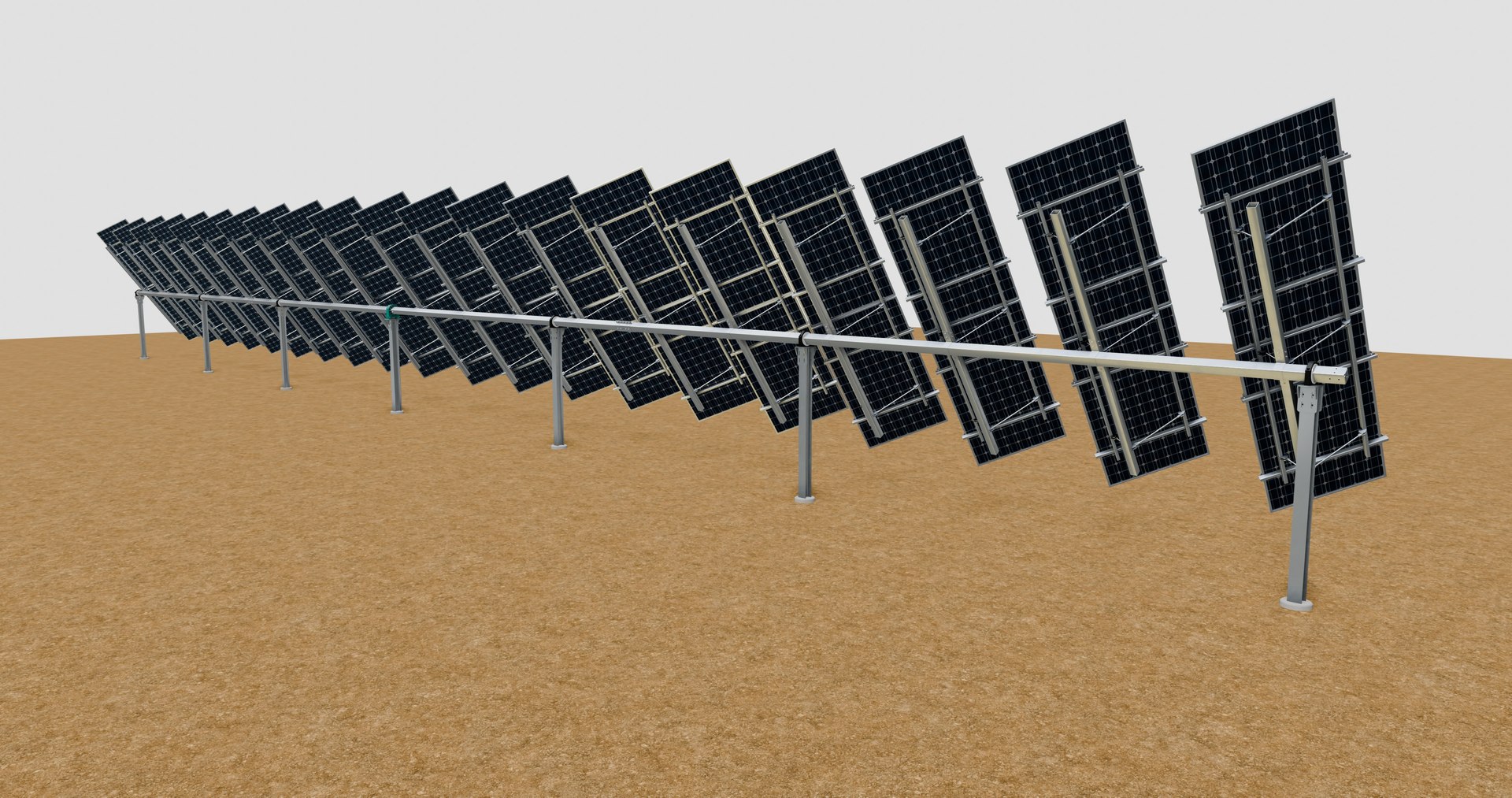 3D Dual Axis Solar Tracker Table 2x10x2-0-55 And 25 Degree - TurboSquid ...