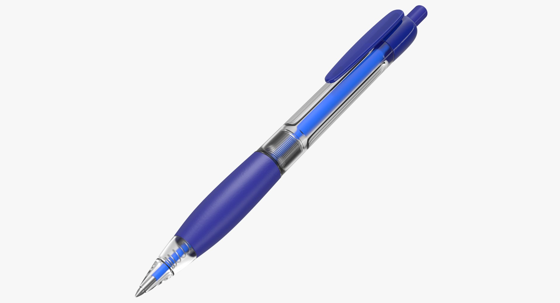 Ballpoint Pen Blue Ink 3D model preview