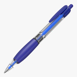 ballpoint pen blue ink 3D