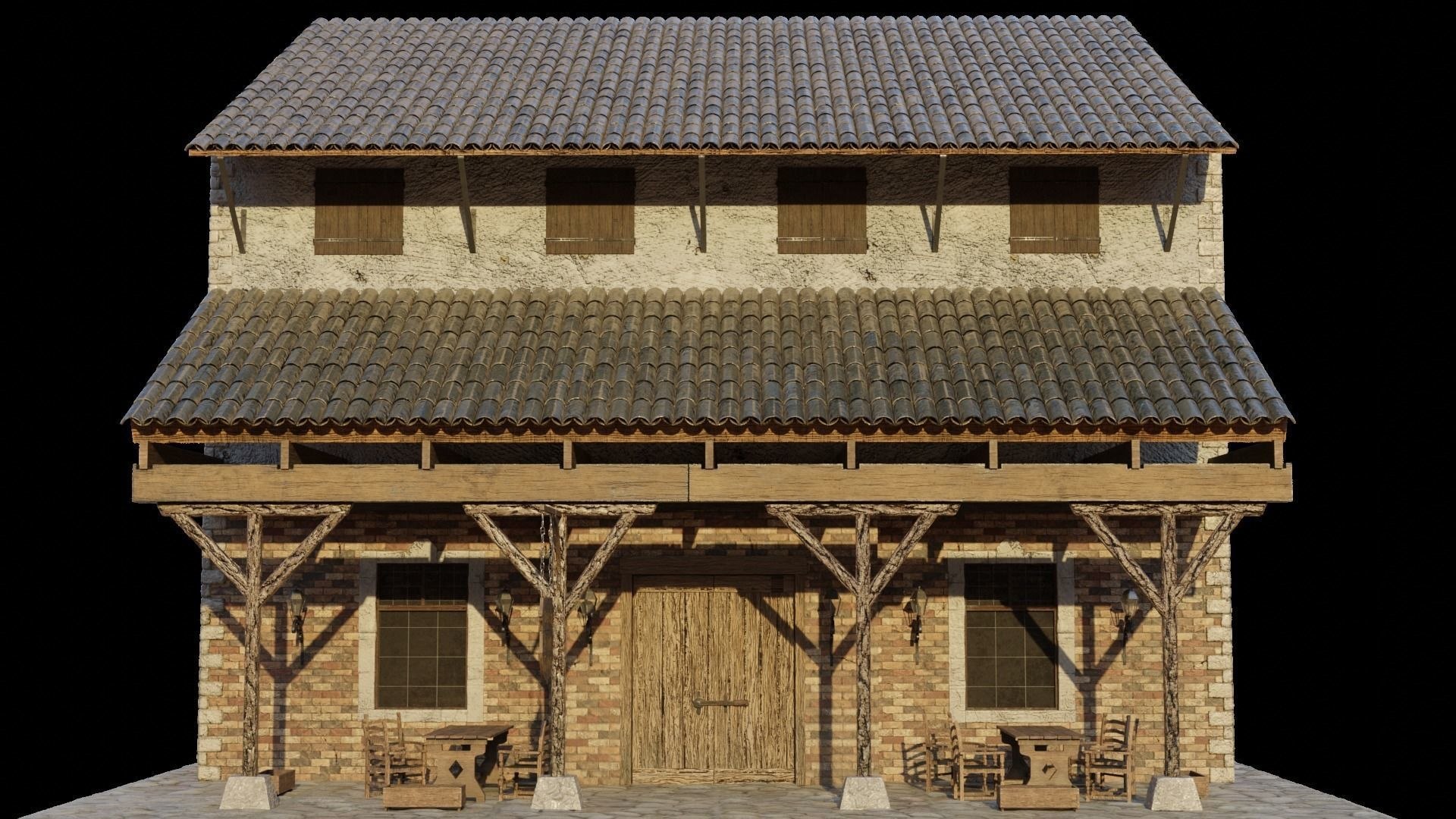 3D Model Medieval Inn - TurboSquid 2412189