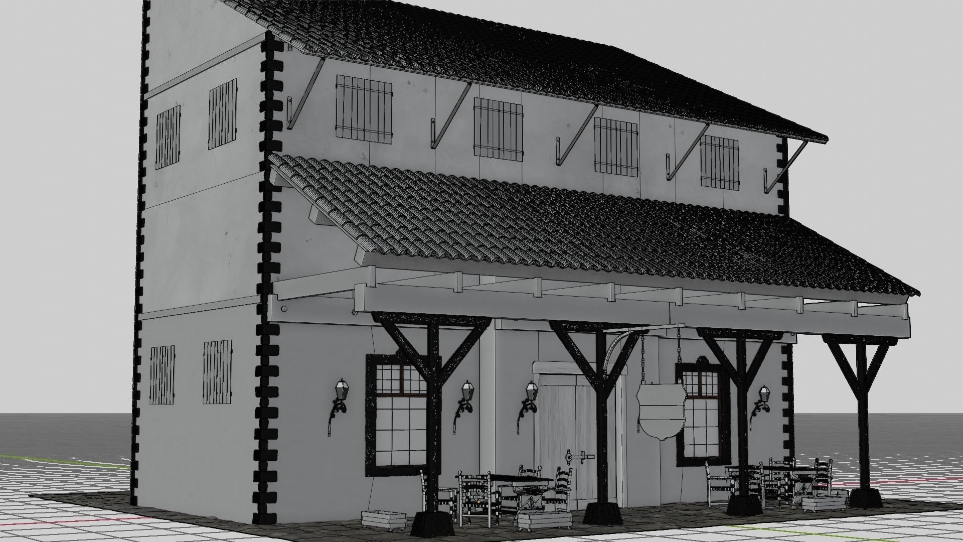 3D Model Medieval Inn - TurboSquid 2412189