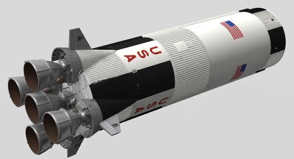 saturn v apollo spacecraft 3d model