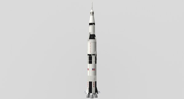 saturn v apollo spacecraft 3d model