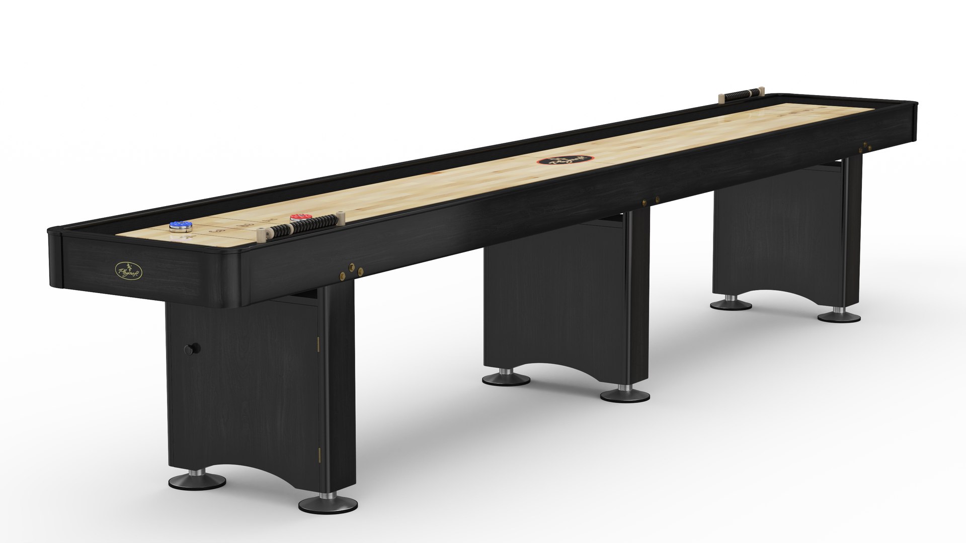 Black Shuffleboard Table 3D model preview