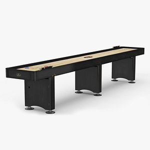3D Black Shuffleboard Table