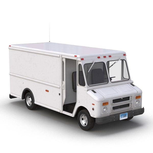 post office truck simple 3d obj