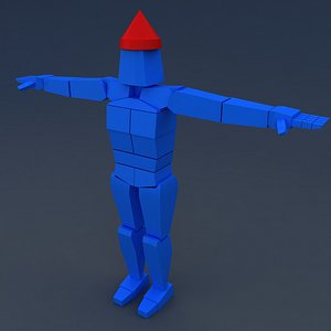 3D muscular rag doll character model