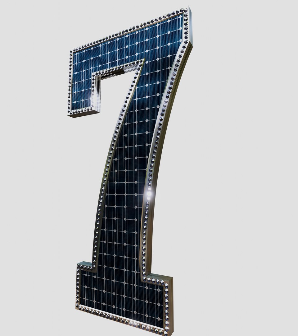 3D Model Solar Panel Number - 7 - TurboSquid 2242472