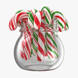 christmas candy cane jar model