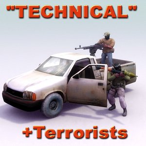 3d model pickup technical terrorist vehicle