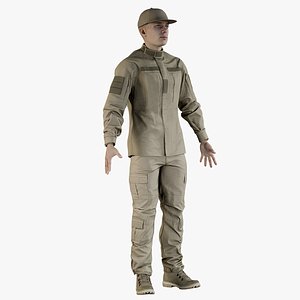 3D realistic soldier andrew uniform model