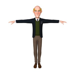 Man Cartoon Professor 01