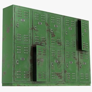 Locker Cabinet Old Green 3D