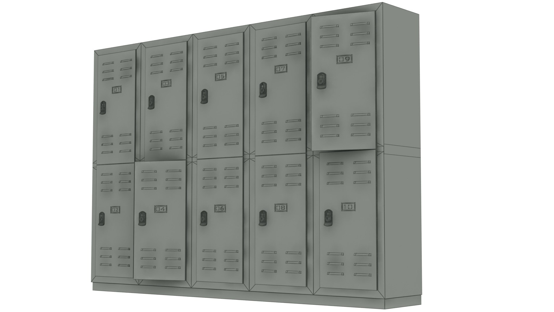 Locker Cabinet Old Green 3D - TurboSquid 2283205